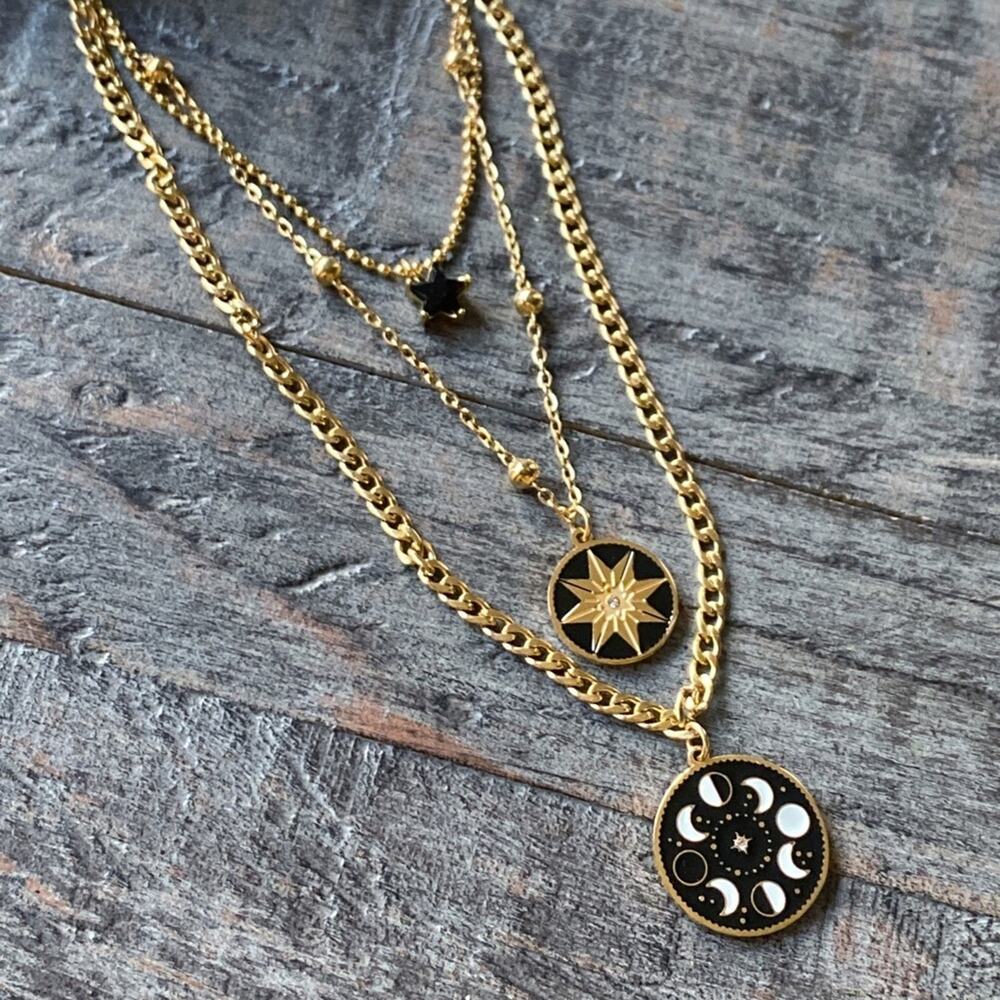 NEW Moon Phases Triple Strand Necklace - Picture 7 of 10